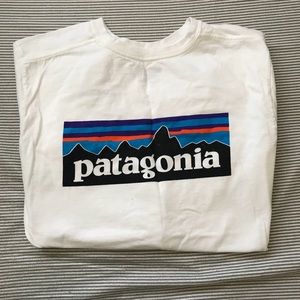 Patagonia size LG long sleeve white tee (unisex)